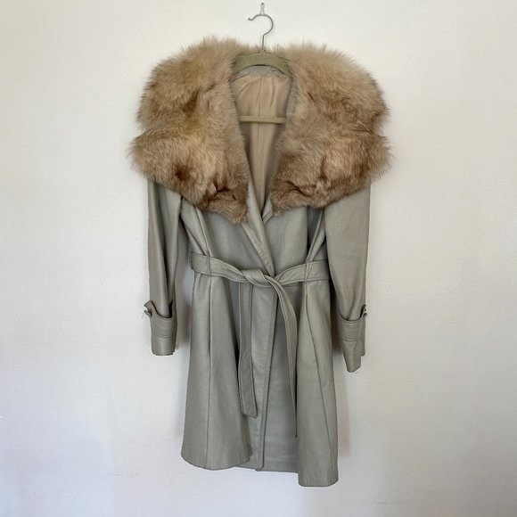 Vintage fur and leather coat - Picture 2 of 12